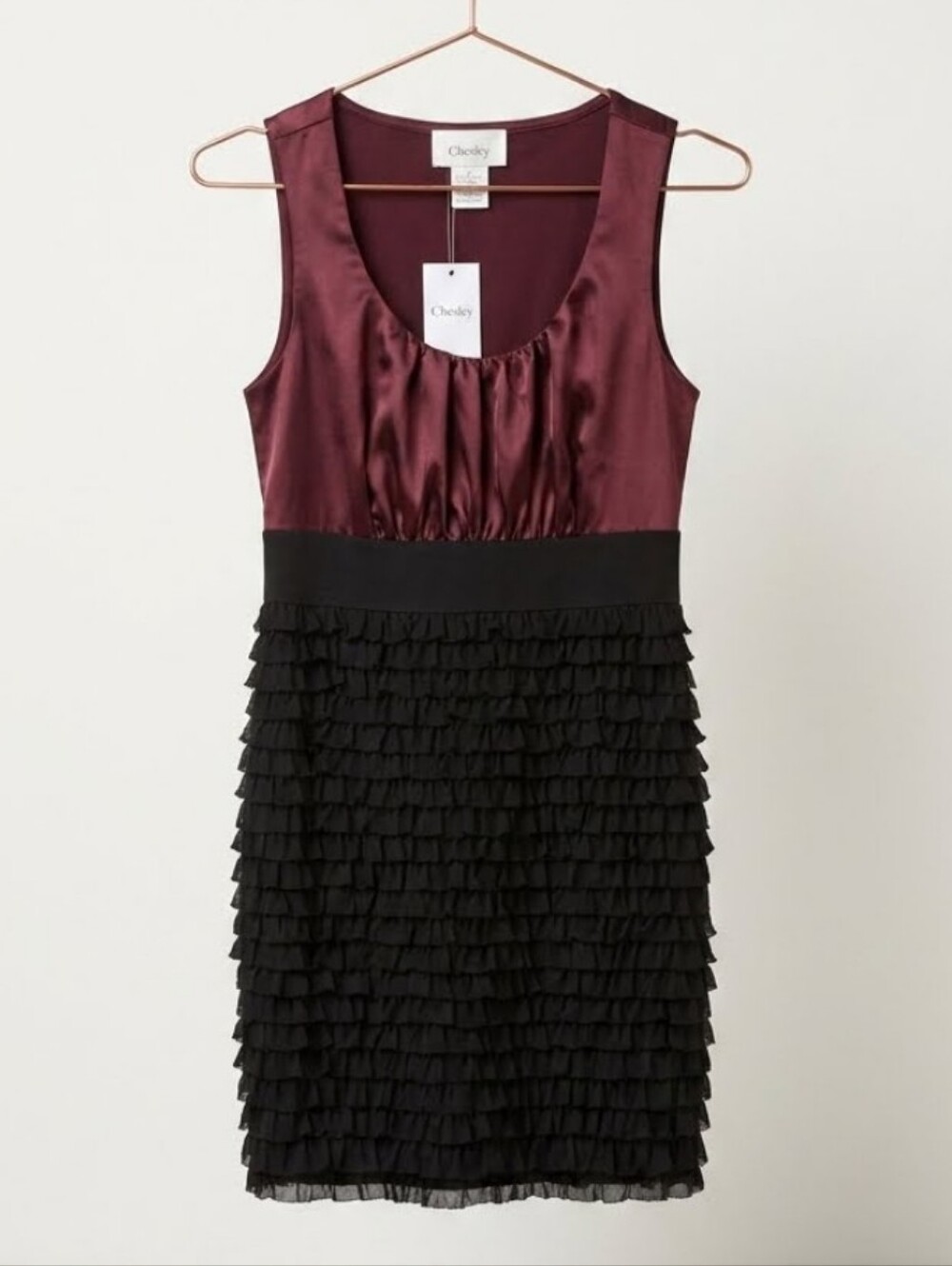 Chesley satin burgundy and blazer cocktail dress size S